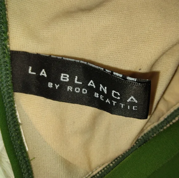 La Blanca Woven Braided Halter Green Swimwear Set - Picture 4 of 11